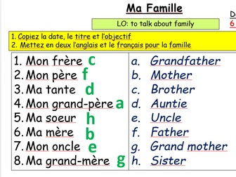 KS3 French - Ma famille
