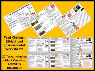 KS3/KS4 Food Cover Work/Cover Lesson - Food Choices: Ethical and Environmental