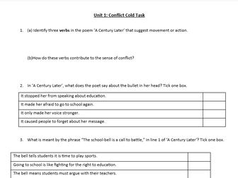WJEC Unit 1 Context and Meaning Poetry Revision Booklet