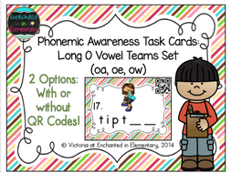 Phonemic Awareness Task Cards: Long O Vowel Teams: oe, oa, ow