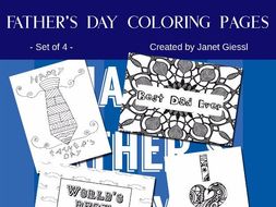 Father's Day Coloring Pages - Set of 4