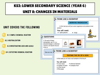 Unit 8: Changes to Materials