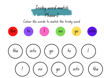 Tricky Word Match