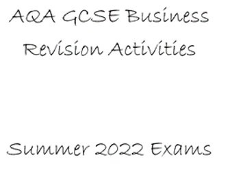 AQA GCSE Business Revision Workbooks For Summer 2022 Exams