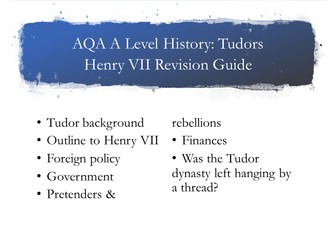AQA A Level Tudors Guide Henry VII