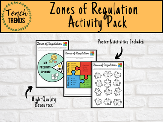 Zones of Regulation Activities & Emotion Spinner
