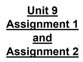 Unit 9: Team Building - Assignment 1 and 2 (Distinction Examples)