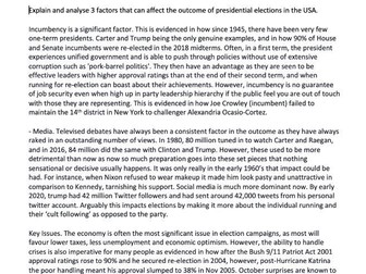 AQA A Level US Politics Elections 9 markers