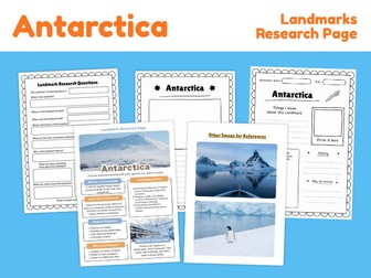 Antarctica Research Project | Geography Worksheets & Fact Pages
