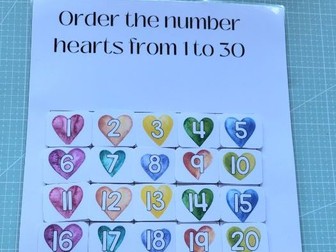 Number hearts 1-30