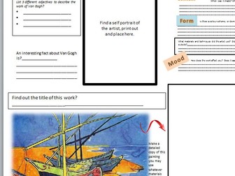 Van Gogh Critical Studies Research with transcription