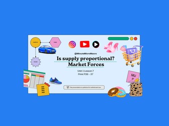 Unit 1 Lesson 7 PES Price Elasticity of Supply