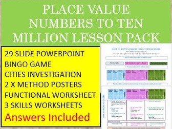 The Ultimate Lesson Pack: Place Value to Ten Million