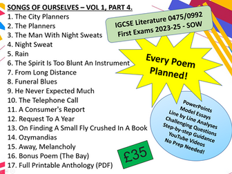 Songs of Ourselves - Volume 1 Part 4 - CIE 2023-25 - All Poems Analysed - New Spec Now Available!