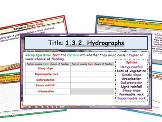 WJEC GCSE Theme 1: L10: River Landscapes: Hydrographs