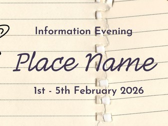 School Trip Information Evening Presentation