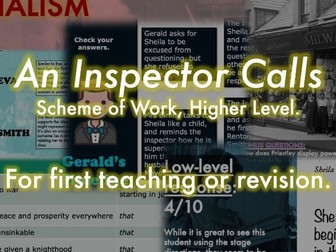 An Inspector Calls: SoW - Higher Level