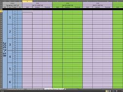 Secondary school departmental planner by term and by week for 2017-2024