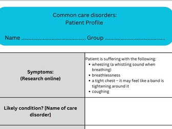 Common care disorders - patient profiles and care planning