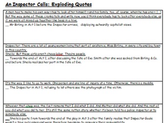 An Inspector Calls - Exploding Quotes