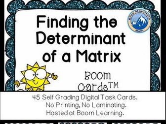 Determinant of a Matrix Boom Cards--Digital Task Cards