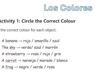 Los Colores ( Spanish colours)