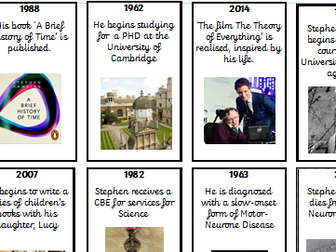Sequencing Worksheet on Life of Steven Hawking