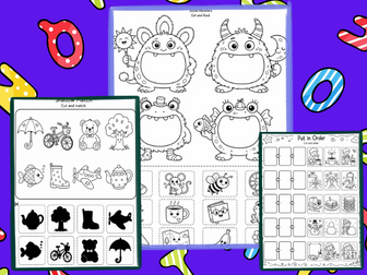Picture-Only Literacy Activities | 20 Fun Pre-Reading Worksheets | Preschool & Kindergarten