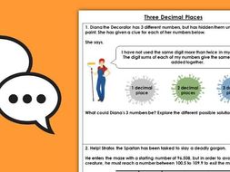 FREE Year 6 Three Decimal Places Spring Block 1 Maths Discussion Problems