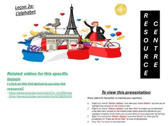 Lecon 2a- L'alphabet (alphabet)