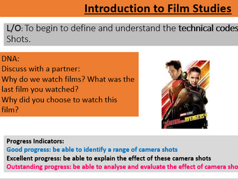 Film Intro to technical codes and Film Form