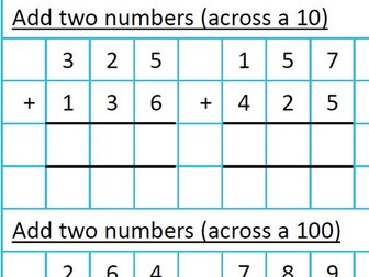 Year 3 - Fluency Revision - Addition 1