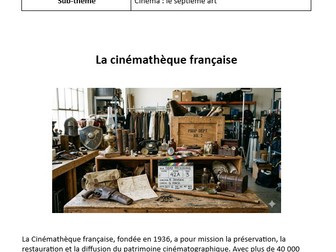 AQA French A Level stimulus card - La cinémathèque française