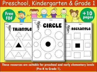Tracing Shapes Worksheets for Kids – Fun Pre-Writing Practice.