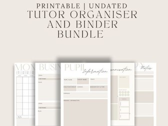Tutor Organisation Binder | Printable Tutor Planner for Private Tutors