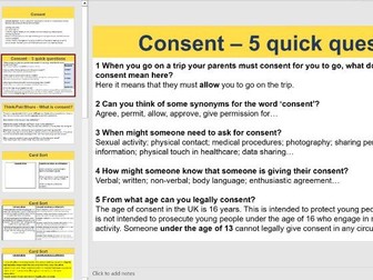 Consent Lesson - PSHE/Citizenship