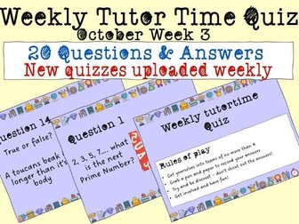 Weekly tutor time quiz - October 3