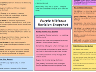 Purple Hibiscus Revision Snapshots