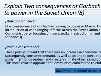 Edexcel GCSE History Cold War Paper 2 Revision lesson with practice questions