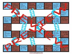 Indefinite Pronouns Chutes and Ladders Board Game