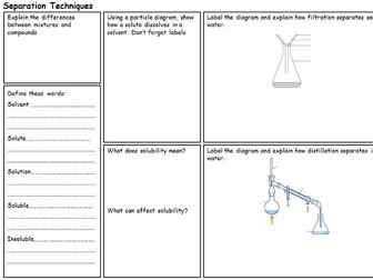 KS3/Year 8 Separation Techniques Revision Sheet