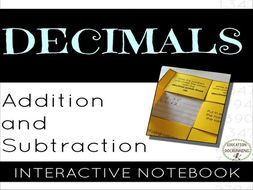Decimals: Addition and Subtraction of Decimals Notebook Foldable