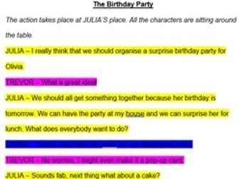 The Birthday Party - short play / script