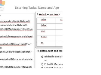 Name and Age Listening Tasks