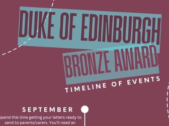 Duke of Edinburgh Bronze Award - Coordinator Timeline