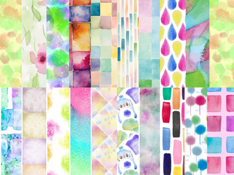 Digital Watercolor Papers, Vibrant Watercolor Clip Art Backgrounds