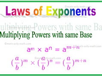 mathematics lesson Notes on exponents