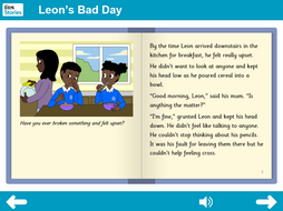 Leon's Bad Day Interactive Storybook - Independent Reader Level - PSHE KS1