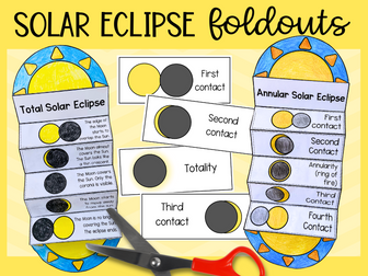 Solar eclipse foldable sequencing craft activity for total and annular eclipses