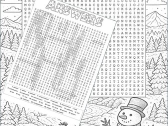 GCSE Geography Christmas Colouring Word Search: Coasts